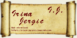 Irina Jergić vizit kartica
